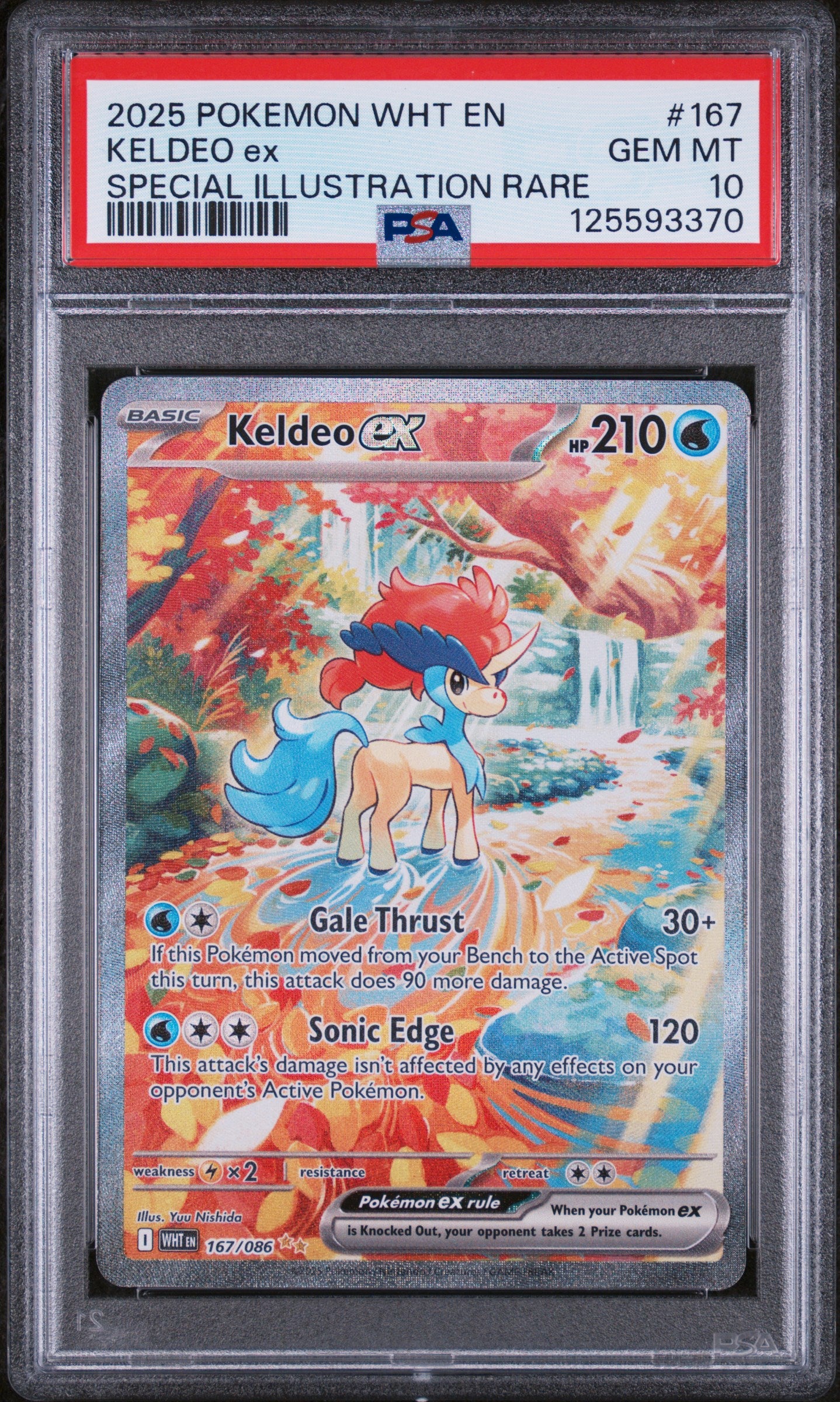 PSA GEM MT 10 - 2025 POKEMON WHT EN-WHITE FLARE #167 KELDEO ex SPECIAL ILLUSTRATION RARE - PokéBox Australia