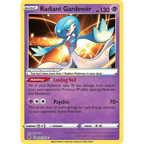 Radiant Gardevoir (069/196) (SWSH11: Lost Origin) - PokéBox Australia
