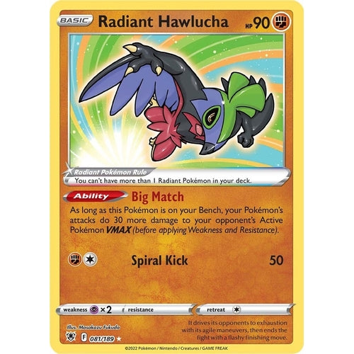 Radiant Hawlucha (081/189) (SWSH10: Astral Radiance) - PokéBox Australia