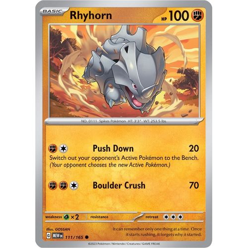 Rhyhorn (111/165) [SV: Scarlet & Violet 151] - PokéBox Australia