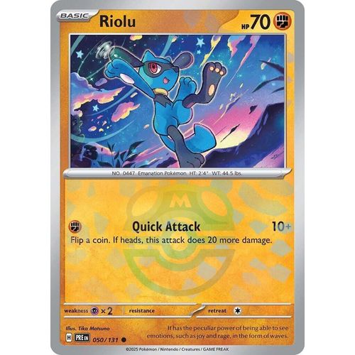 Riolu (Master Ball Pattern) (050/131) [SV: Prismatic Evolutions] - PokéBox Australia