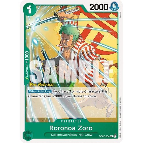 Roronoa Zoro (034) (OP07 - 034) [500 Years in the Future Pre - Release Cards] - PokéBox Australia