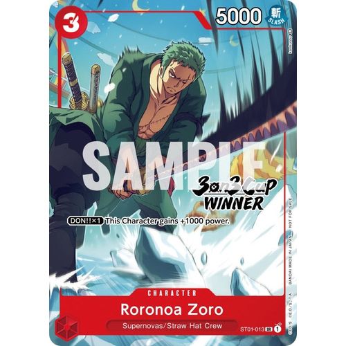 Roronoa Zoro (3 - on - 3 Cup) [Winner] (ST01 - 013) [One Piece Promotion Cards] - PokéBox Australia