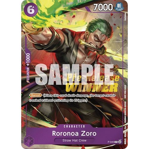 Roronoa Zoro (OP - 06 Pre - Release Tournament) [Winner] (P - 045) [One Piece Promotion Cards] - PokéBox Australia