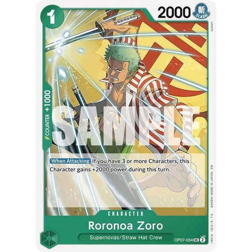 Roronoa Zoro (Reprint) (OP07 - 034) [Starter Deck 24: GREEN Jewelry Bonney] - PokéBox Australia