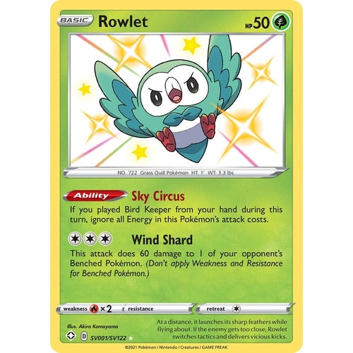 Rowlet (SV001/SV122) (Shining Fates: Shiny Vault) - PokéBox Australia