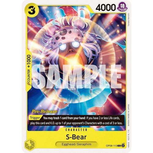S - Bear (OP08 - 113) [Two Legends Pre - Release Cards] - PokéBox Australia