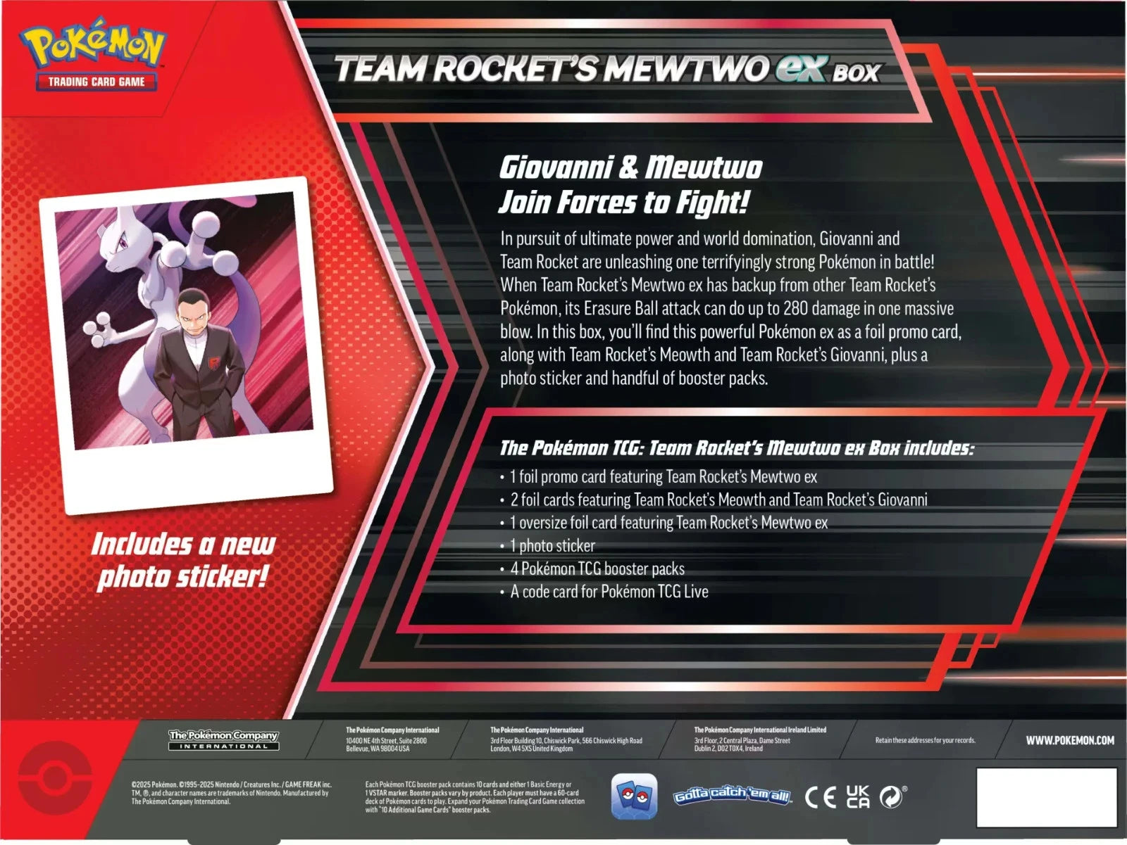 Pokémon TCG: Team Rocket's Mewtwo ex Collection Box