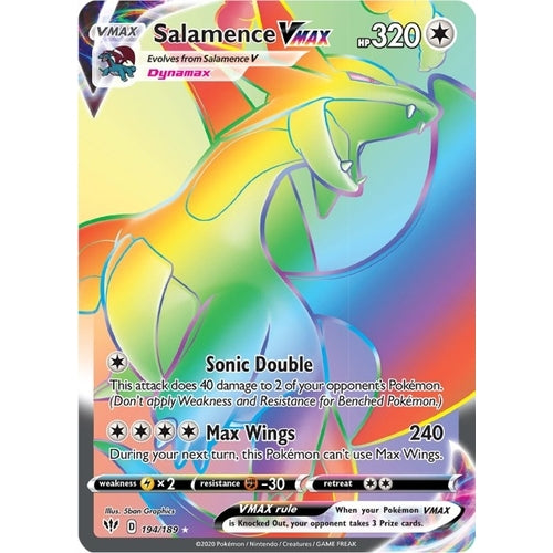 Salamence VMAX (Secret) (194/189) (SWSH03: Darkness Ablaze) - PokéBox Australia