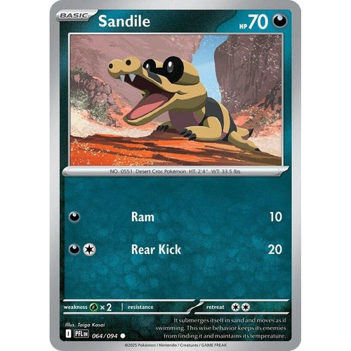 Sandile (064/094) (ME02: Phantasmal Flames) - PokéBox Australia