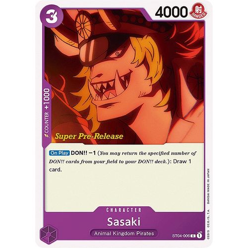 Sasaki (ST04 - 006) [Super Pre - Release Starter Deck 4: Animal Kingdom Pirates] - PokéBox Australia