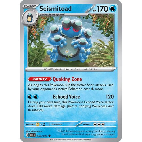 Seismitoad (052/197) [SV03: Obsidian Flames] - PokéBox Australia