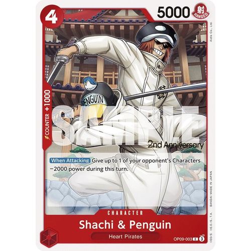 Shachi & Penguin (OP09 - 003) [Emperors in the New World: 2nd Anniversary Tournament Cards] - PokéBox Australia