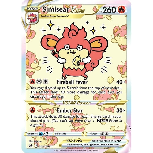 Simisear VSTAR (GG37/GG70) (Crown Zenith: Galarian Gallery) - PokéBox Australia