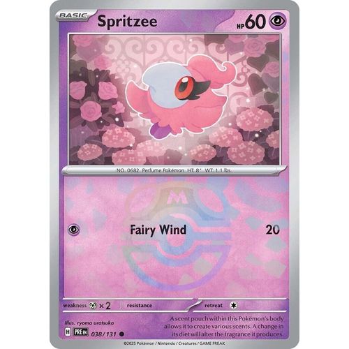 Spritzee (Master Ball Pattern) (038/131) [SV: Prismatic Evolutions] - PokéBox Australia