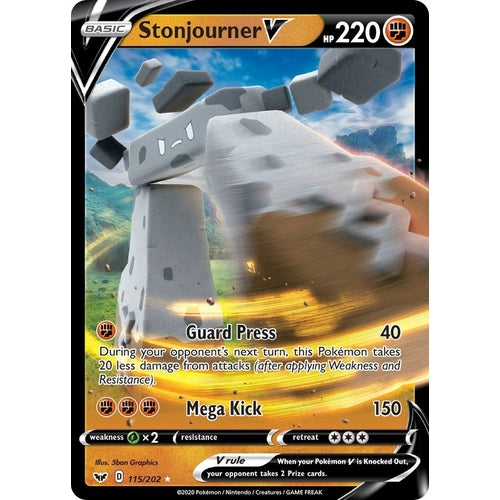 Stonjourner V (115/202) (SWSH01: Sword & Shield Base Set) - PokéBox Australia