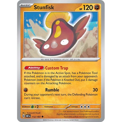 Stunfisk (112/197) [SV03: Obsidian Flames] - PokéBox Australia