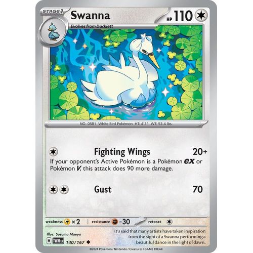 Swanna (140/167) [SV06: Twilight Masquerade] - PokéBox Australia