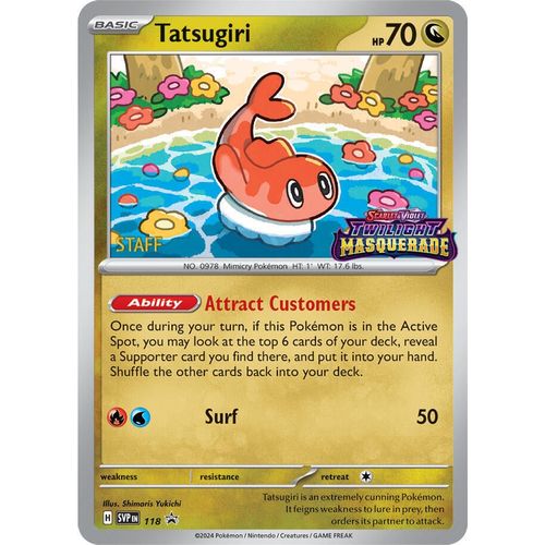 Tatsugiri - 118 (Prerelease) [Staff] (118) (SV: Scarlet & Violet Promo Cards) - PokéBox Australia