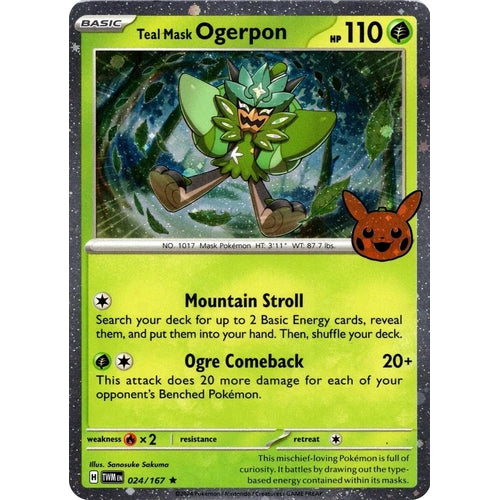 Teal Mask Ogerpon (Cosmos Holo) (024/167) (Trick or Trade BOOster Bundle 2024) (TTBB24) - PokéBox Australia