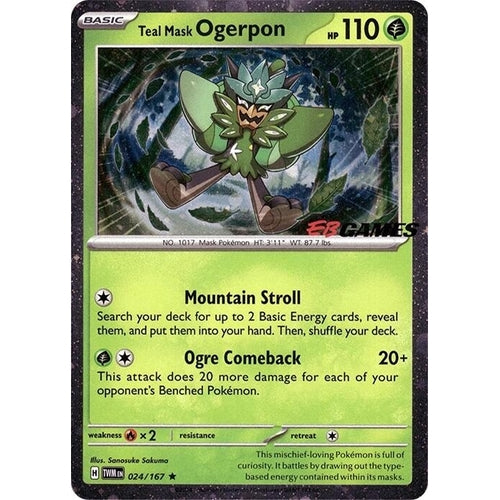 Teal Mask Ogerpon (Cosmos Holo) (EB Games Exclusive) (024/167) (Miscellaneous Cards & Products) - PokéBox Australia