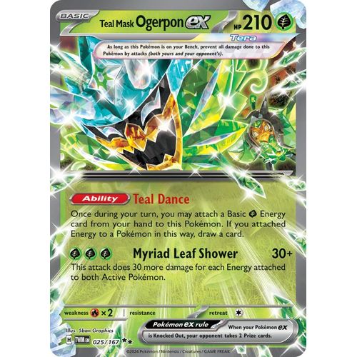 Teal Mask Ogerpon ex (025/167) [SV06: Twilight Masquerade] - PokéBox Australia