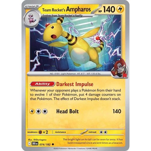 Team Rocket's Ampharos (074/182) (SV10: Destined Rivals) - PokéBox Australia