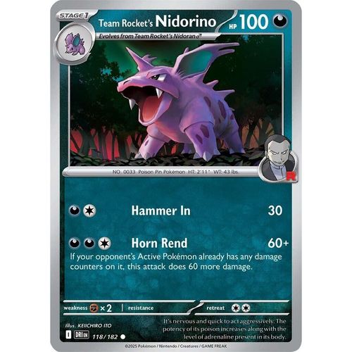 Team Rocket's Nidorino (118/182) (SV10: Destined Rivals) - PokéBox Australia