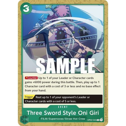 Three Sword Style Oni Giri (OP02 - 045) [Paramount War] - PokéBox Australia
