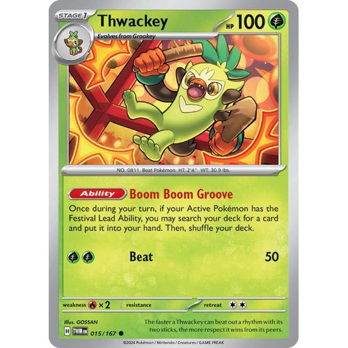 Thwackey (015/167) [SV06: Twilight Masquerade] - PokéBox Australia