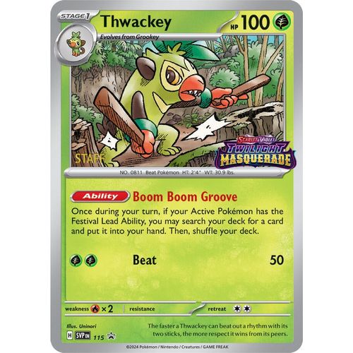 Thwackey - 115 (Prerelease) [Staff] (115) (SV: Scarlet & Violet Promo Cards) - PokéBox Australia