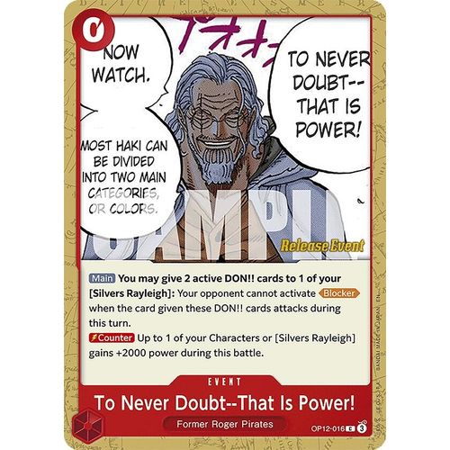 To Never Doubt - That Is Power! (OP12 - 016) (Legacy of the Master Release Event Cards) - PokéBox Australia