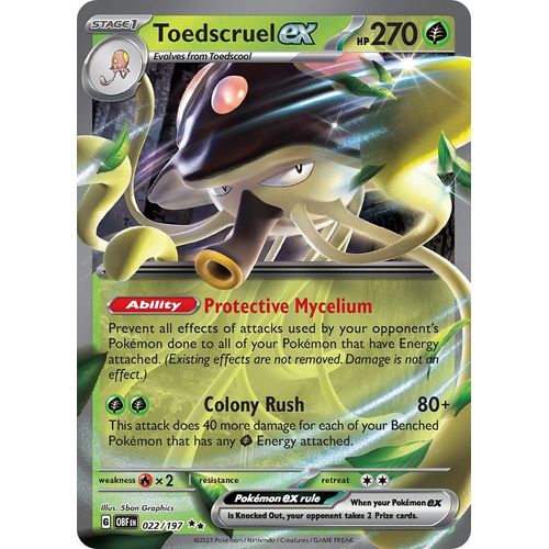 Toedscruel ex (022/197) [SV03: Obsidian Flames] - PokéBox Australia