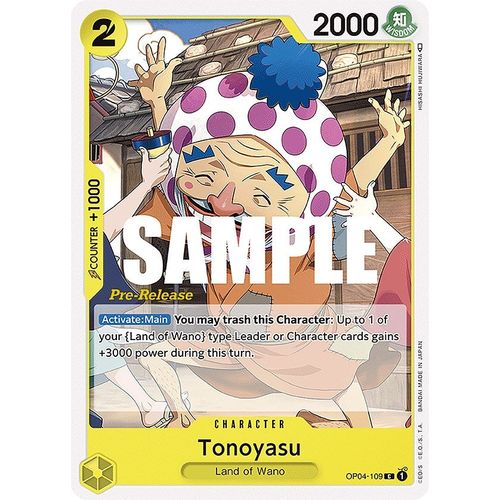 Tonoyasu (OP04 - 109) [Kingdoms of Intrigue Pre - Release Cards] - PokéBox Australia