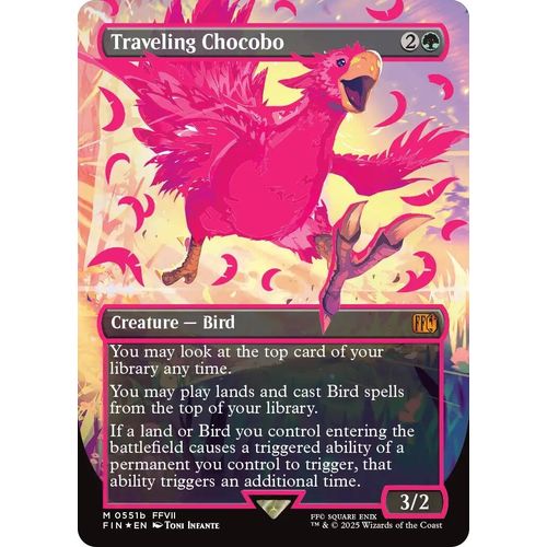 Traveling Chocobo (Borderless) (Neon Ink Pink) (551b) [FINAL FANTASY] - PokéBox Australia