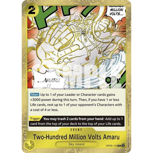 Two - Hundred Million Volts Amaru (Jolly Roger Foil) (OP05 - 115) [Premium Booster - The Best - ] - PokéBox Australia