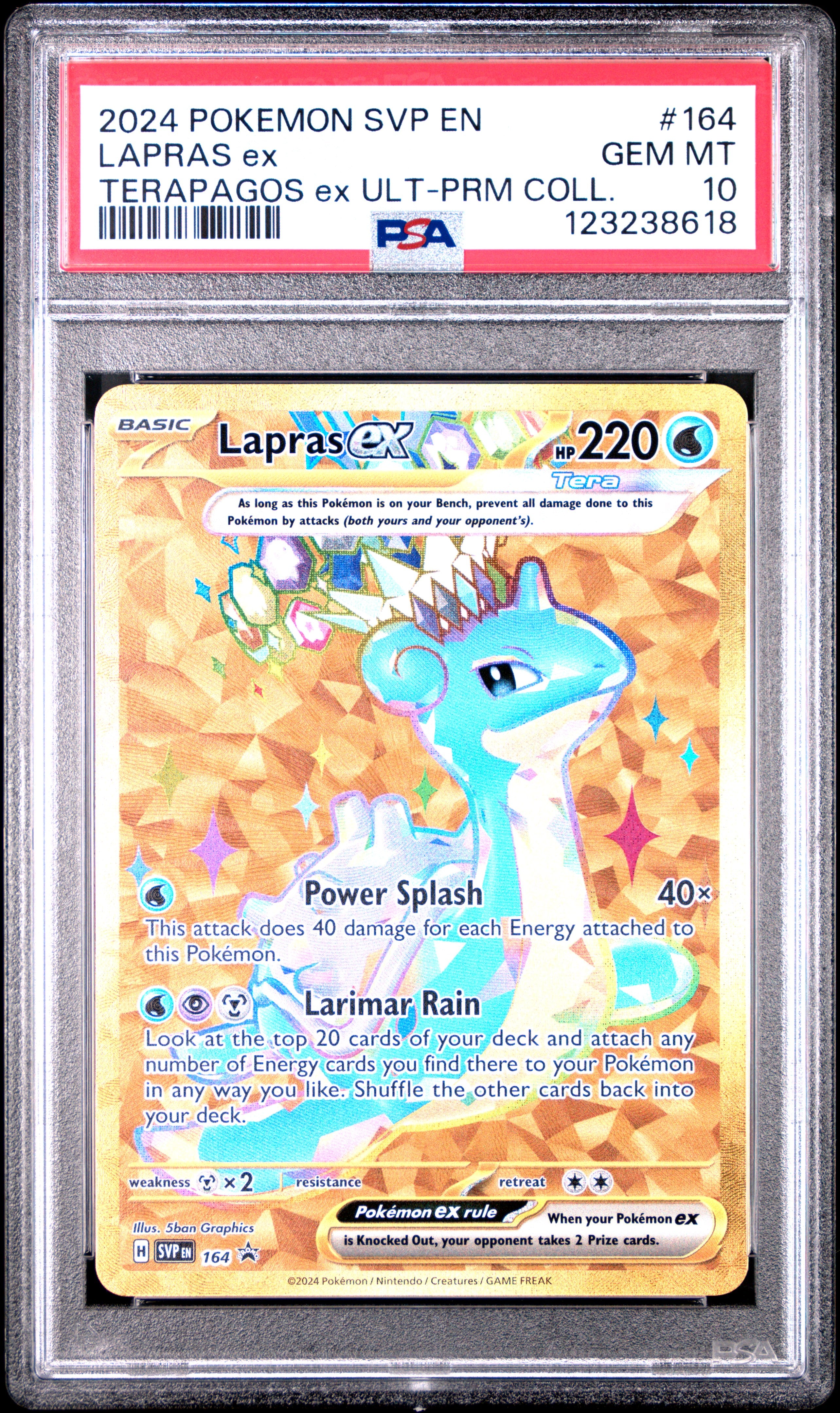 PSA GEM MT 10 - 2024 POKEMON SVP EN-SV BLACK STAR PROMO #164 LAPRAS ex ULTRA-PREMIUM COLLECTION - PokéBox Australia