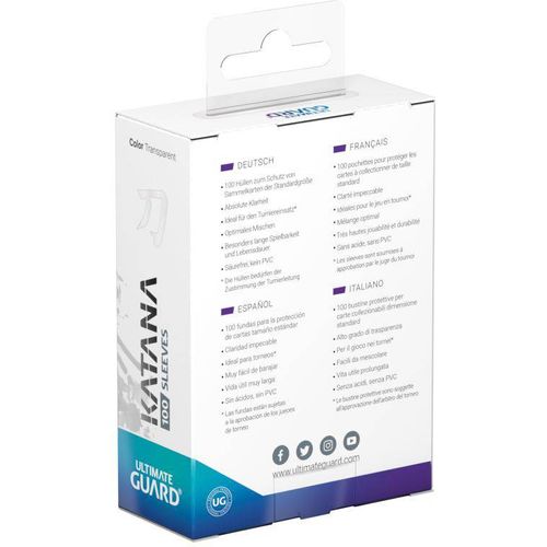 Ultimate Guard Katana Standard Size Sleeves Transparent (100) - PokéBox Australia