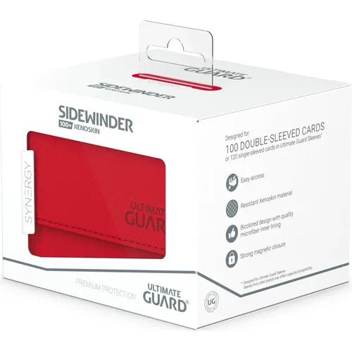 Ultimate Guard Synergy Sidewinder 100+ Red/White Deck Box - PokéBox Australia