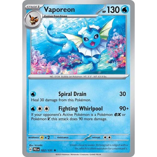 Vaporeon (022/131) [SV: Prismatic Evolutions] - PokéBox Australia