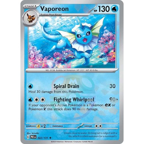 Vaporeon (Master Ball Pattern) (022/131) [SV: Prismatic Evolutions] - PokéBox Australia