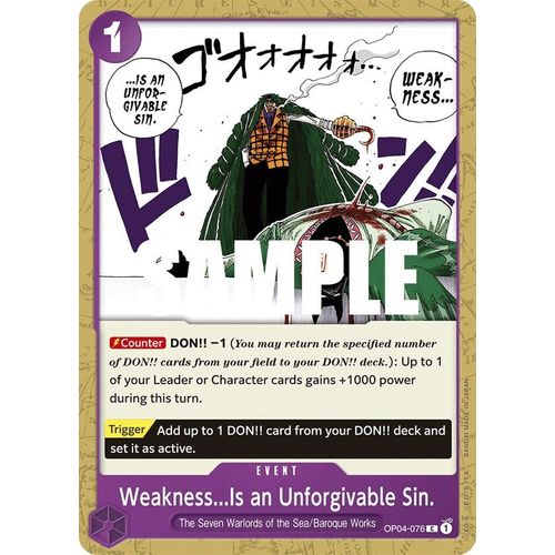 Weakness...Is an Unforgivable Sin. (OP04 - 076) [Kingdoms of Intrigue] - PokéBox Australia