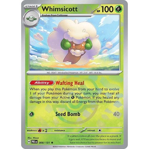 Whimsicott (Master Ball Pattern) (008/131) [SV: Prismatic Evolutions] - PokéBox Australia