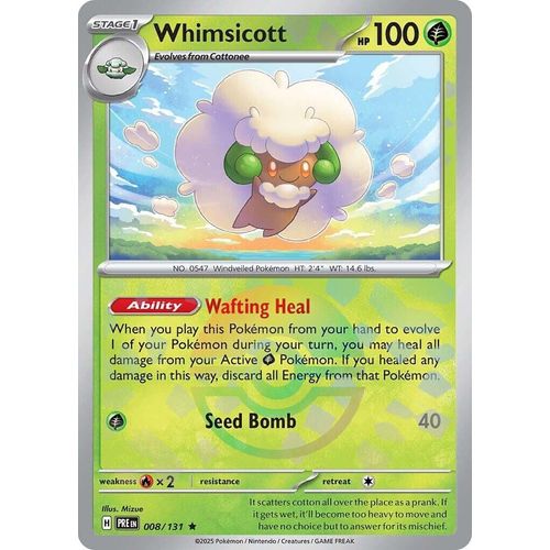 Whimsicott (Poke Ball Pattern) (008/131) [SV: Prismatic Evolutions] - PokéBox Australia
