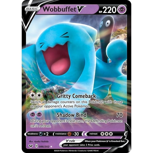 Wobbuffet V (086/202) (SWSH01: Sword & Shield Base Set) - PokéBox Australia