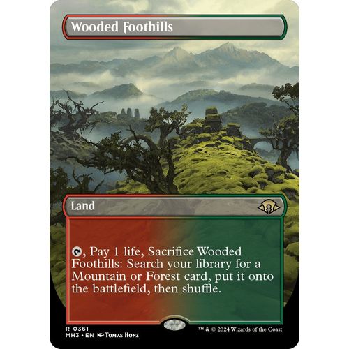 Wooded Foothills (Borderless) (361) [Modern Horizons 3] - PokéBox Australia