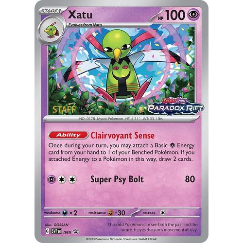 Xatu - 059 (Prerelease) [Staff] (059) (SV: Scarlet & Violet Promo Cards) - PokéBox Australia