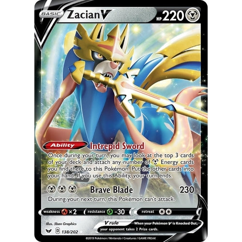 Zacian V (138/202) (SWSH01: Sword & Shield Base Set) - PokéBox Australia
