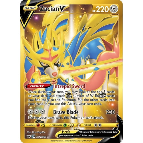 Zacian V (Secret) (211/202) (SWSH01: Sword & Shield Base Set) - PokéBox Australia