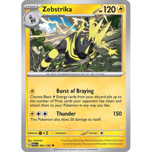 Zebstrika (063/182) [SV04: Paradox Rift] - PokéBox Australia